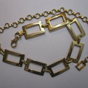 Italian Gold Chain Link Belt Soho Design Vintage 60s Vibe